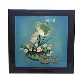 Mua Tranh Sơn Mài Tĩnh Vật - Hoa Sen - 40x40cm