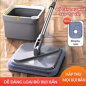 Mua Bộ Cây Lau Nhà 360 Độ Tự Vắt  thiết kế thông minh   có lỗ thoát nước tiện lợi - K1490