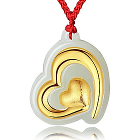 Mặt dây Phỉ Thúy dát vàng 24K Trái tim Ancarat 