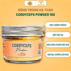 Đông trùng hạ thảo Khô - sấy thăng hoa DR. TRUNG - Dạng Bột mịn Cordyceps (15g) - Bổ sung dưỡng chất Adenosine, Đắp mặt nạ làm đẹp da, giảm nám, cải thiện giấc ngủ, dùng để ngâm mật ong hoặc nấu cháo