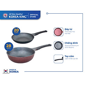 Mua Combo 2 chảo sâu  cạn Diamond Premium Korea King(1 Chảo cạn 20cm và 1 Chảo sâu 28cm)-Hàng chính hãng