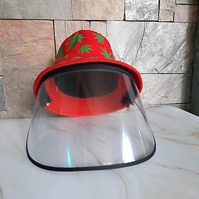 Mũ chống dịch và khói bụi kèm kính nhựa Cho Người Lớn Màu Đỏ - Mẫu ngẫu nhiên