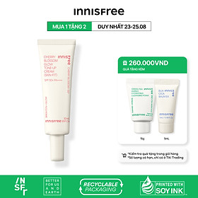 Kem dưỡng ẩm làm sáng chống nắng cho da innisfree Cherry Blossom Glow Skin-Fit Tone-Up Cream SPF 50+PA++++ 50ml