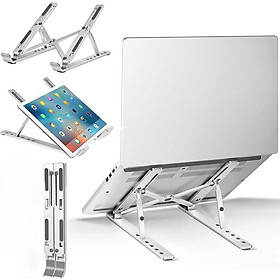 Giá Đỡ Laptop Hợp Kim Nhôm Cao Cấp Có Thể Gấp Gọn - Đế Tản Nhiệt Laptop - Macbook, Máy Tính Xách Tay - 07 Vị Trí Điều Chỉnh Góc Độ - Hàng Chính Hãng - VinBuy