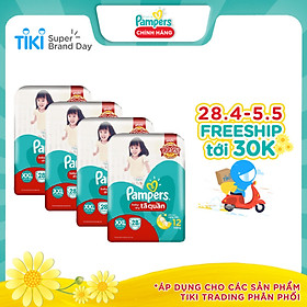 Combo 4 Gói Tã Quần Pampers Giữ Dáng Mới Gói Lớn XXL28 (28 Miếng)