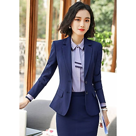 Bộ vest nữ cách điệu Áo Vest Nữ Hai Nút Cài Titishop ACC126 - Xanh