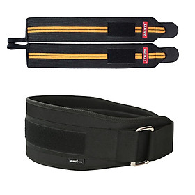 Combo đai lưng mềm và đai quấn cổ tay tập gym cao cấp Aolikes YE-1698-1538