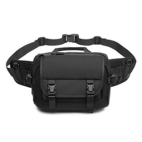 Túi bao tử Ozuko đeo thắt lưng cho nam giới có khả lưu trữ lớn, nhiều lớp chắc chắn - Black
