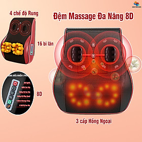 Đệm massage toàn thân 8D đa vị trí phiên bản 618-1 có hồng ngoại 3 cấp độ