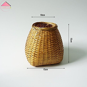 Mua Bình hoa khô mây tre đan góc cạnh tinh tế