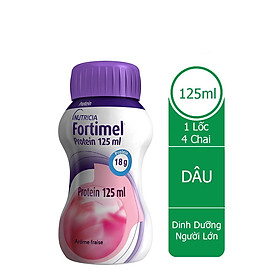 Sữa Fortimel Protein hương vani/ hương dâu 125ml (4 chai/lốc)