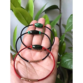 Vòng Tay Đá Cẩm thạch lu xanh dài đậm nhỏ dây đen đỏ kiểu xinh xắn đẹp lắm luôn Chất liệu hạt lu 100% đá cẩm thạch tự nhiên Hợp Nữ mệnh Thủy Mộc Hỏa ạ freesize tất cả nữ đeo được hết ạ