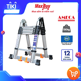 Mua Thang nhôm xếp rút đôi gấp gọn Ameca AMI-P380N 6 bậc với 1.9m chữ A  3.8m chữ I