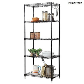 Kệ đa năng khung thép đen 5 tầng