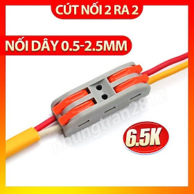 Cút nối dây điện nhanh PCT-222 2 cổng vào 2 ra - chịu tải 32A - dây tối đa 2,5mm