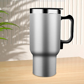 Heating Mug Cup Travel Kettle 12V 0.48L Water Bottle Stainless Steel for Water Tea Coffee Milk Multipurpose