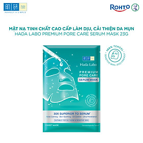 Hộp mặt nạ tinh chất làm dịu và cải thiện da mụn, nhạy cảm cao cấp Hada Labo Premium Pore Care Serum Mask (115g/5 miếng)