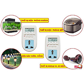 Mua Ổ cắm hẹn giờ bật tắt máy bơm  bình nóng lạnh...cài 1 lần dùng quanh năm pin sạc có màn LCD h