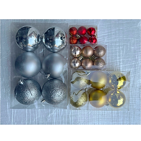 Mua Set 24 quả châu trang trí noel  quả trang trí cây thông - Cây giả  hoa lụa Decor trang trí nhà cửa