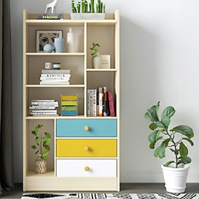 TỦ KỆ SÁCH ĐA TẦNG CÓ NGĂN KÉO CHẤT LIỆU GỖ MDF CHỊU LỰC TỐT