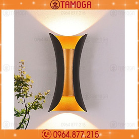 Đèn gắn tường ngoài trời Cong 2 đầu Ánh sáng vàng
