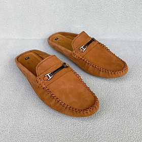 Giày sục da nam TRường Hải GS331 khóa ngang Đế âm da bò nguyên tấm 3 màu đen, nâu, vàng