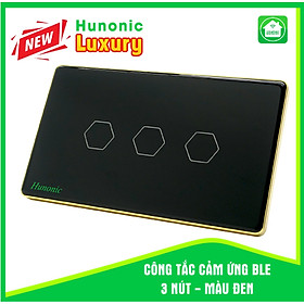 Mua Công tắc Hunonic Premium 3 Nút Màu Đen - Hàng chính hãng