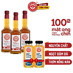 Combo 3 chai mật ong chín Honimore Rừng Phương nam 630g - TẶNG  2 chai mật ong hoa Xuyến Chi 500g