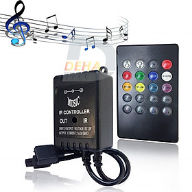 Mua Bộ điều khiển cho led dây dán đổi màu RGB 5050  2835 strip light trang trí dán tường  bàn máy tính kèm điều khiển từ xa - Chính hãng DEHA