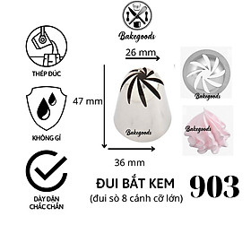 Mua Đui bắt kem 903 cỡ lớn  Đuôi bắt bánh quy  đui bắt hoa trang trí bánh bằng thép không gỉ đúc liền khối dày dặn  cứng cáp