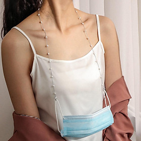 Hanging Rope Love-shape Pearl Anti-lost Chain for Glasses Mask