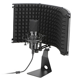 Hình ảnh sách Microphone Isolation  with Stand Studio Sound Absorbing Foam Reflector