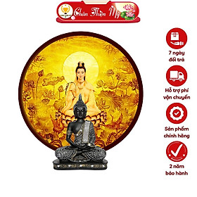 Mua Đèn Thờ Hào Quang Phật Tranh Trúc Chỉ  Trang Trí Bàn Thờ  Hào Quang Trúc Chỉ Quan Thế Âm Bồ Tát TC-HQ-163