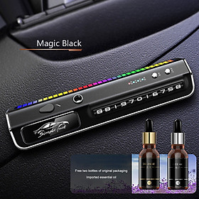 Bảng ghi số LED RGB nhấp nháy theo nhạc, tạo hương thơm khử mùi nội thất ô tô (Tặng 2 chai tinh dầu)