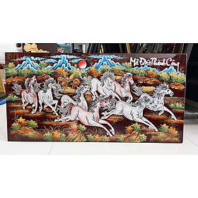 Mua Tranh sơn mài MÃ ĐÁO THÀNH CÔNG đắp nổi hàng xuất khẩu 50x100 cm