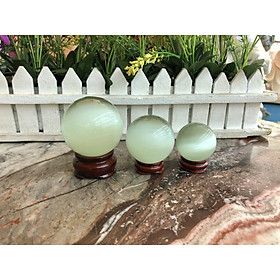 Mua Quả cầu phong thủy đá mắt mèo trắng - Đường kính 3 5cm  4 5cm và 5 5cm