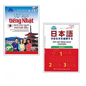 Combo Tự Học Tiếng Nhật Dành Cho Người Mới Bắt Đầu + Tập Viết Tiếng Nhật Căn Bản Kanji (Tủ sách học tốt tiếng Nhật/ Tặng kèm bookmark Happy Life)