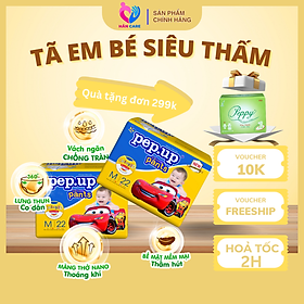 Tã/Bỉm Quần Em Bé Pep.up Cottony 3D Gói Trung Siêu Mềm Mại, Siêu Khô Thoáng, Kháng Khuẩn Size S/M/L/XL