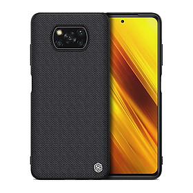 Ốp lưng cho Xiaomi Poco X3 mặt lưng Vải Nillkin viền nhựa TPU dẻo - hàng nhập khẩu