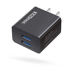 Adapter Vivumax CH22W - 2 cổng USB 5V-2.1 thuận tiện cho việc sạc 2 thiết bị 1 lúc, chất liệu PC chống cháy - Hàng chính hãng