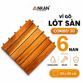 Combo 30 Vỉ Gỗ Lót Sàn Ban Công Đế Nhựa Chắc Chắn – Chống Cong Vênh, Mối Mọt, Màu Đẹp