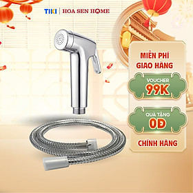 Vòi xịt vệ sinh TUSLO A002 dài 120 cm, chất liệu inox cao cấp, nút bấm xịt nhẹ, chống bám bẩn dễ dàng vệ sinh - Hoa Sen Home - Hàng chính hãng