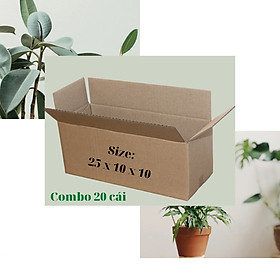 Combo 20 Hộp Giấy Bìa Carton Đóng Gói Hàng Size 25x10x10cm