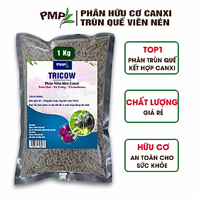 Phân Tan Chậm Tricow Trùn Quế - Canxi - Trichoderma Cho Hoa Hồng, Rau Sạch, Cây Cảnh 1Kg