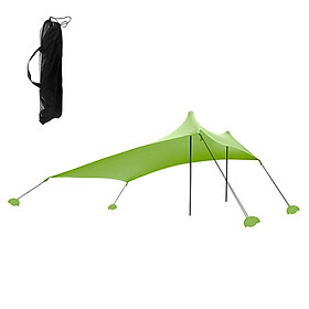 Lều che nắng cho du lịch cắm trại bãi biển với thiết kế 4 túi để cố định lều-Màu xanh lá