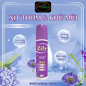 Xịt Thơm & Khử Mùi Zily Chai 300g