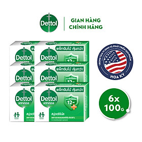 Combo 6 xà phòng Dettol kháng khuẩn 100g