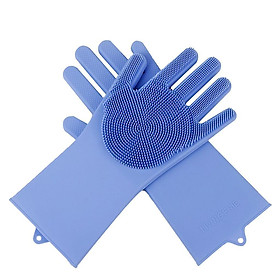 Silicone Dishwashing Gloves with Scrubber Hook for Spongeless Dishwashing, Car washing, House