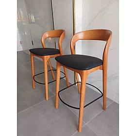 Mua Ghế quầy đảo bếp gỗ cao 65 cm CB NEVA-65W Nội thất Capta Ghế ngồi bàn đảo bếp gỗ ash cao cấp nệm đen có lưng tựa tại hcm