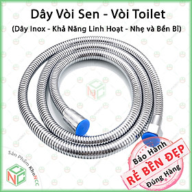 Hình ảnh (Bền Bỉ) Dây Vòi Xịt Toilet - Vòi Sen Tắm KhoNCC Hàng Chính Hãng - Bằng Inox Dài 1m5 - Sử Dụng Linh Hoạt Tiện Lợi - KLM-DVSVXTL